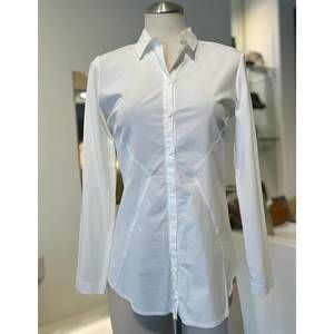 NEW EUROPEAN CULTURE knit side button down shirt in white
